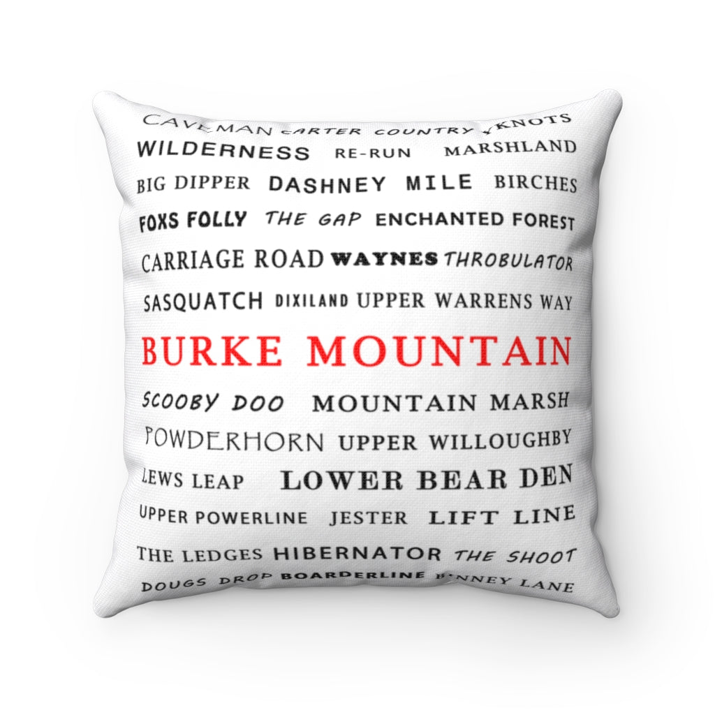 Skiing Trails Burke Mountain - Throw Pillow