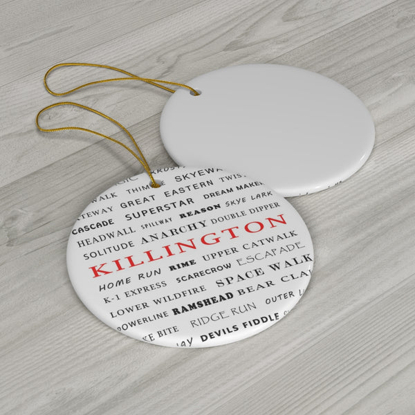 Killington Trails - Round Ceramic Skiing Ornament