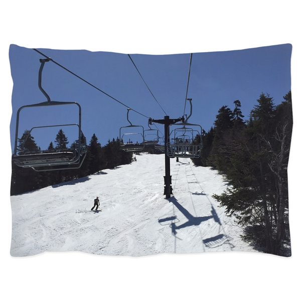 Blue Bird Skiing - Pillow Sham