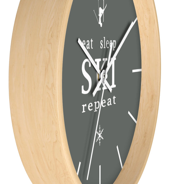 Wall clock - Eat Sleep Ski