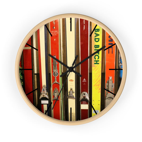 Wall Clock - Vintage Skis