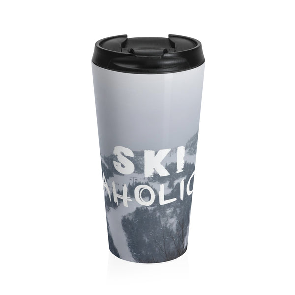 Ski Aholic - Stainless Steel Travel Mug