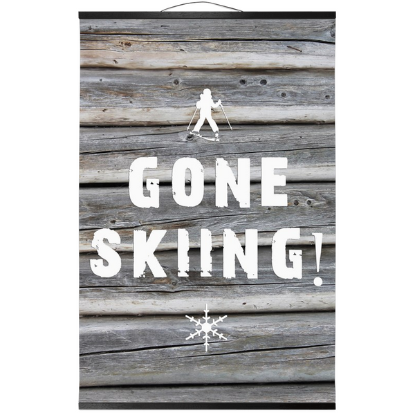 Hanging Canvas Print - Gone Skiing