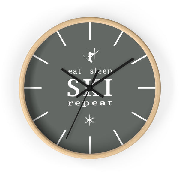 Wall clock - Eat Sleep Ski