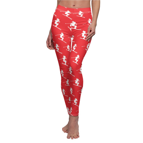 Womens skiing inspired leggings by SKI STUFF