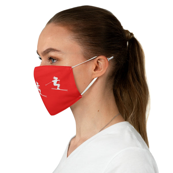 Skier Red - Fabric Face Mask