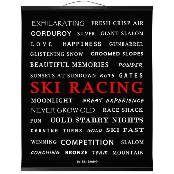 Hanging Canvas Print - Ski Racing Black