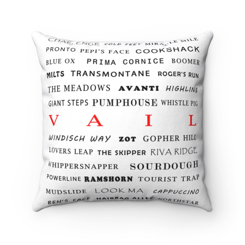 Skiing Trails Vail - Throw Pillow