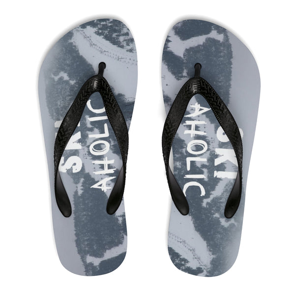 Unisex Flip-Flops - Ski Aholic