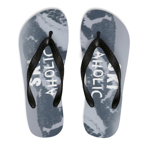 Unisex Flip-Flops - Ski Aholic