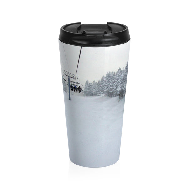 skiing inspired travel mug