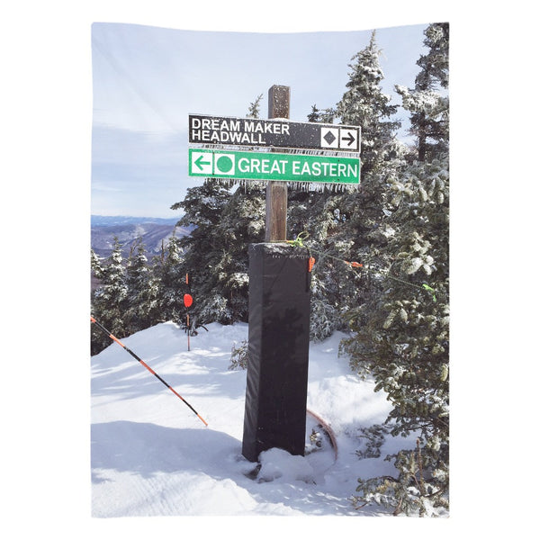Skiing Trail Signs - Wall Tapestry