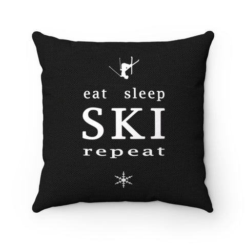 Eat Sleep Ski - Throw Pillow