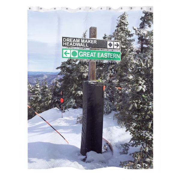 Skiing Trail Signs - Shower Curtain
