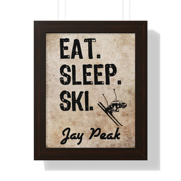 Eat Sleep Ski Jay Peak - Framed Vertical Poster