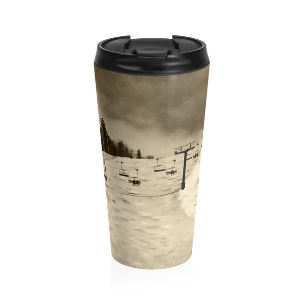 skiing inspired travel mug