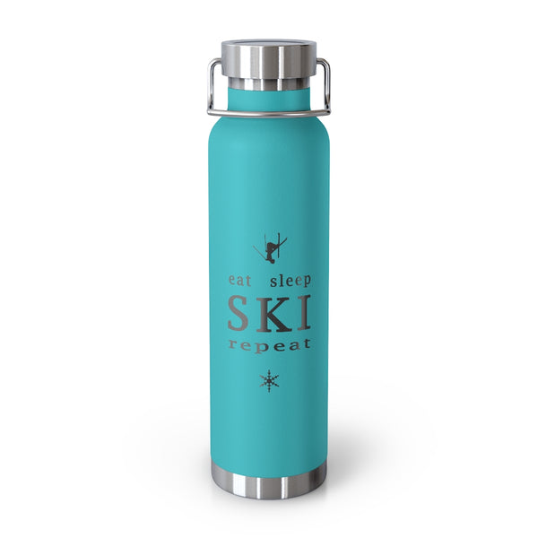 Eat Sleep Ski Vacuum Insulated Bottle, Skiing Bottle, Skier Gifts