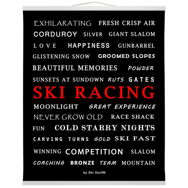 Hanging Canvas Print - Ski Racing Black