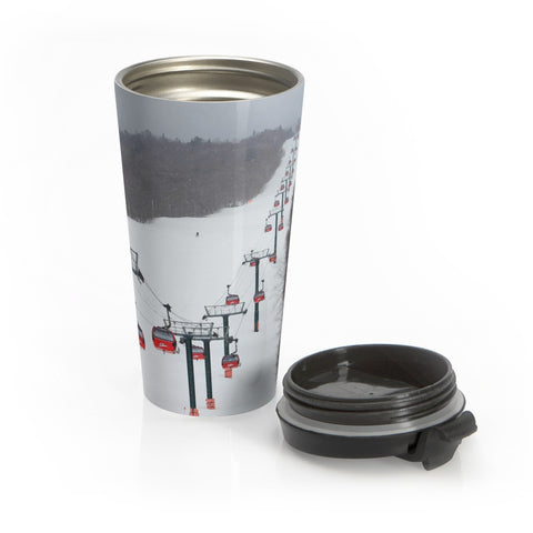 skiing inspired travel mug