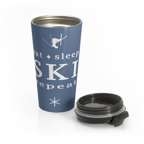 skiing inspired travel mug