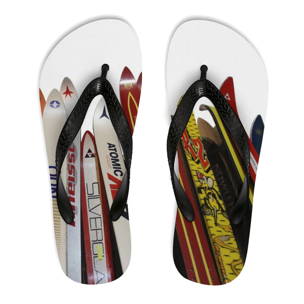 Unisex Flip-Flops - Vintage Skis