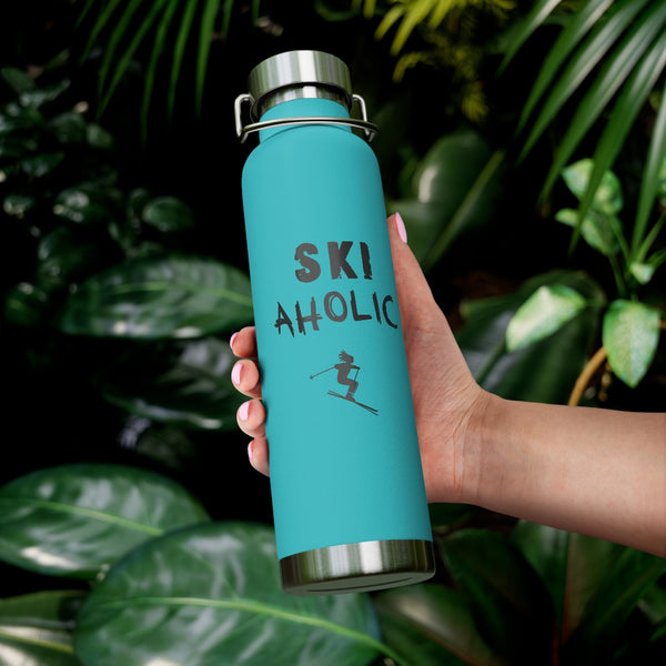 Ski Aholic Vacuum Insulated Bottle, Skiing Bottle, Skier Gifts
