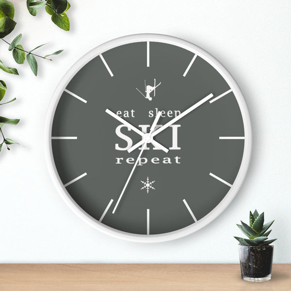 Wall clock - Eat Sleep Ski