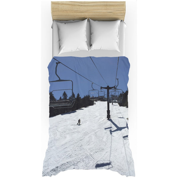 Blue Bird Skiing - Duvet Cover
