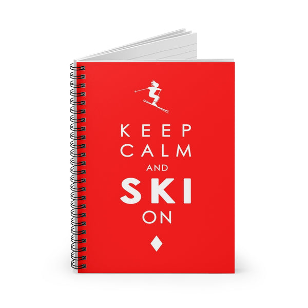 Keep Calm and SKI on - Red - Spiral Notebook