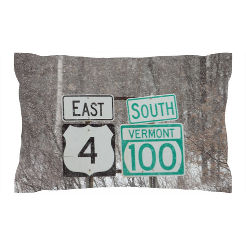 Vermont Road Signs - Pillow Sham