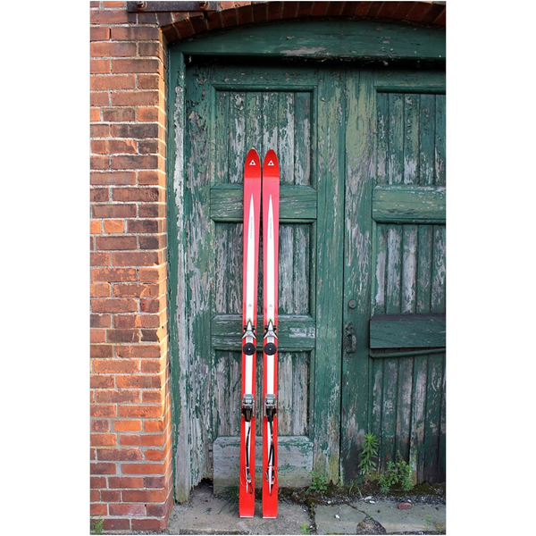 Red Skis Green Door - Art Print