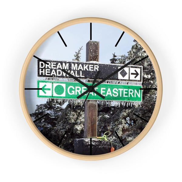 Wall Clock - Ski Trail Sign