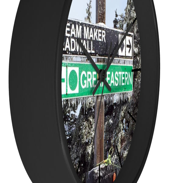 Wall Clock - Ski Trail Sign