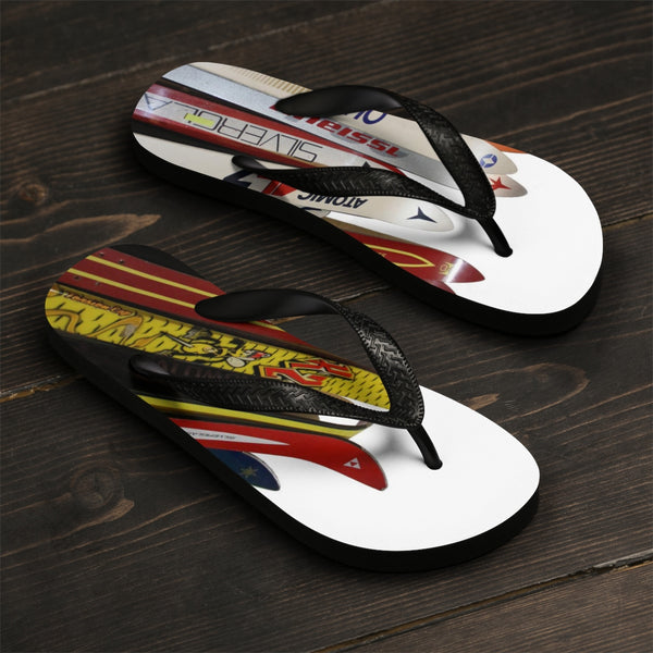 Unisex Flip-Flops - Vintage Skis