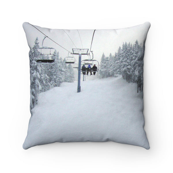 Chair Lift Vermont - Throw Pillow