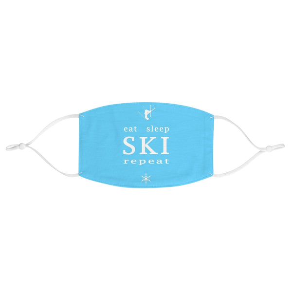 Eat Sleep Ski Light Blue - Fabric Face Mask