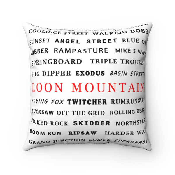 Skiing Trails Loon Mountain - Throw Pillow