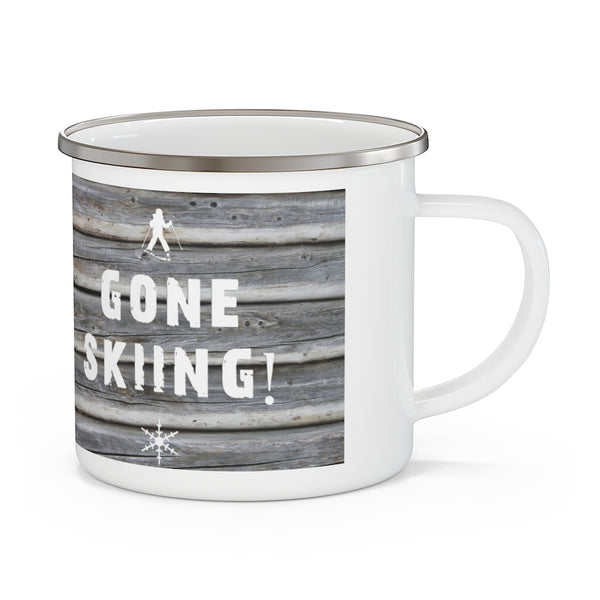 Gone Skiing - Enamel Camping Mug