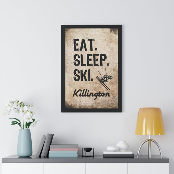 Eat Sleep Ski Killington - Framed Vertical Poster