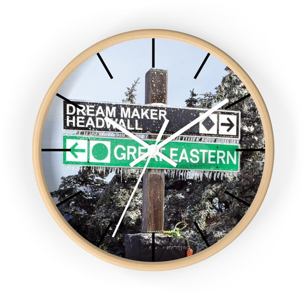 Wall Clock - Ski Trail Sign