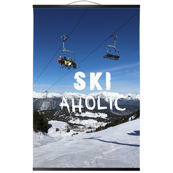 Hanging Canvas Print - Ski Aholic