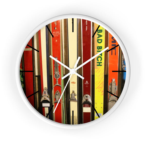 Wall Clock - Vintage Skis