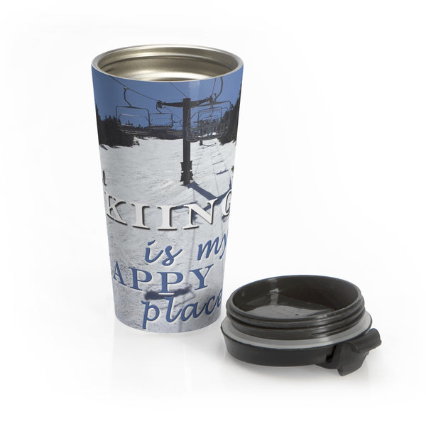 skiing inspired travel mug