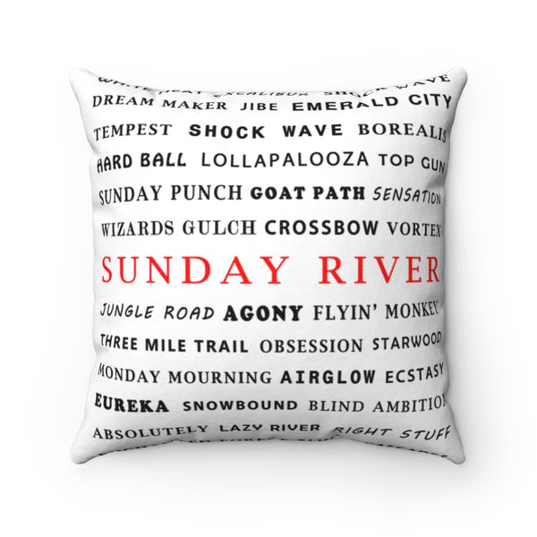 Skiing Trails Sunday River - Throw Pillow