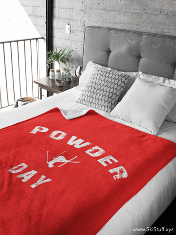 Fleece Blanket - Powder Day Red