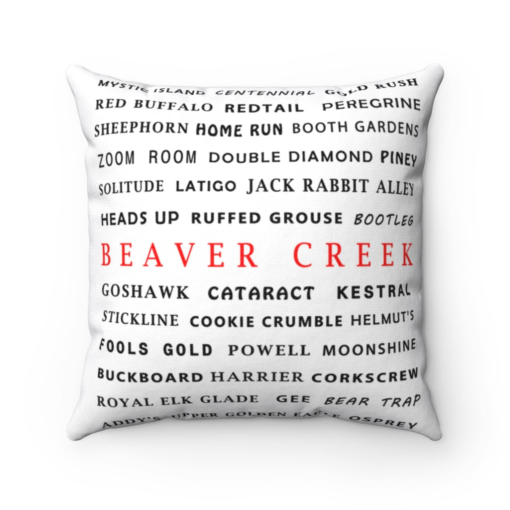 Skiing Trails Beaver Creek - Throw Pillow