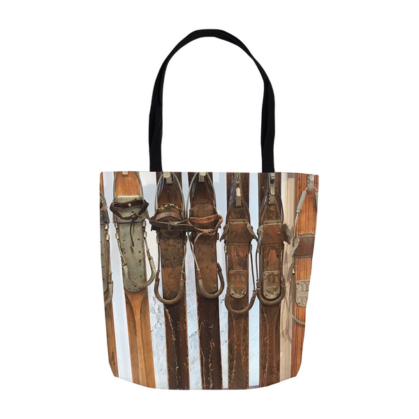 Wooden Skis - Tote Bag