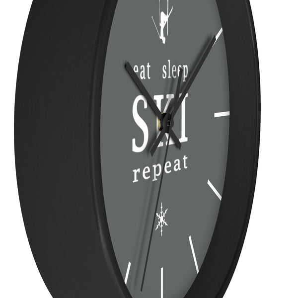 Wall clock - Eat Sleep Ski