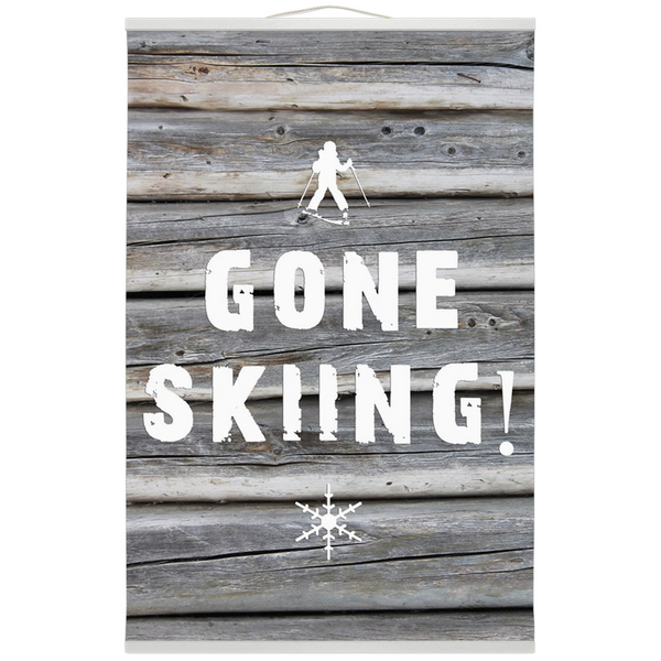 Hanging Canvas Print - Gone Skiing