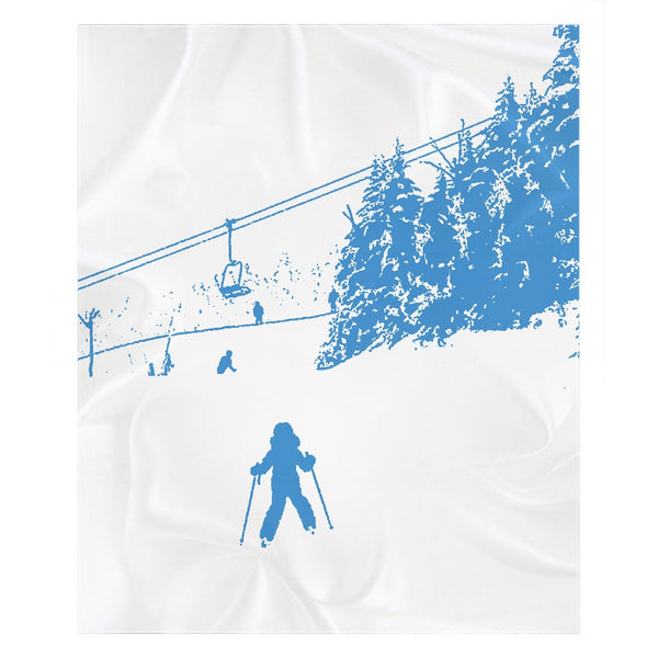 Little Skier - Throw Blanket